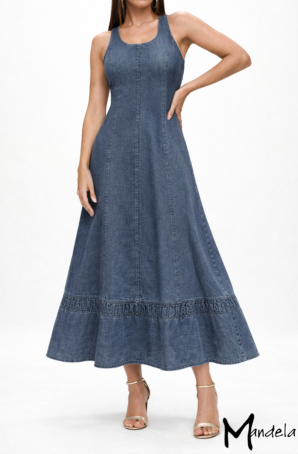 Sleeveless Denim Maxi Dress